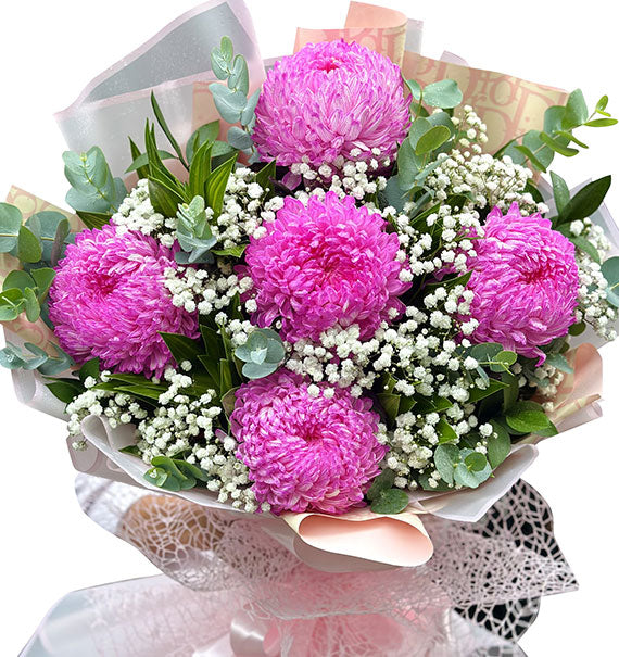 Pink Peony Chrysanthemum Bouquet Vietnam