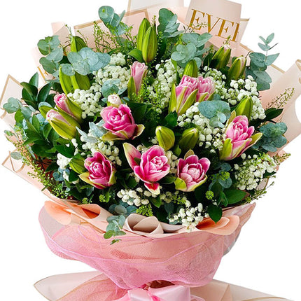 Pink Roselily Bouquet Vietnam