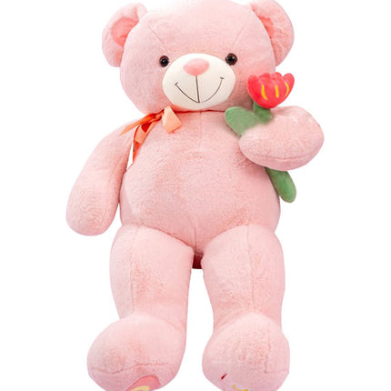 Pink Teddy Bear With Flower Gifts Vietnam