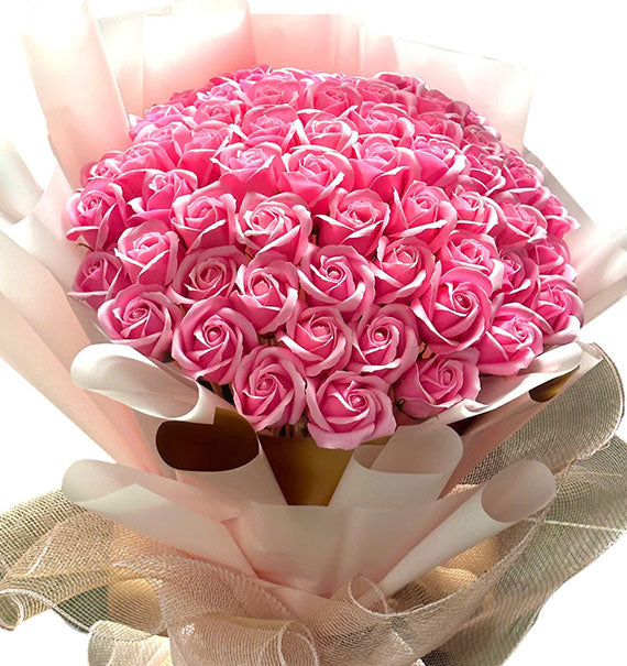 Pink Waxed Rose Bouquet For Mom Vietnam