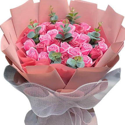 Pink Waxed Roses Bouquet Vietnam