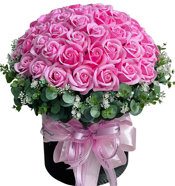 Pink Waxed Rose In A Box Vietnam