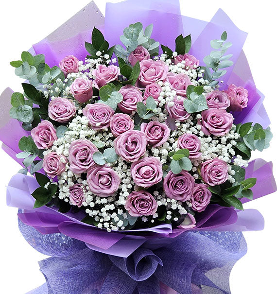 Purple Rose Bouquet For Vietnamese Women's Day