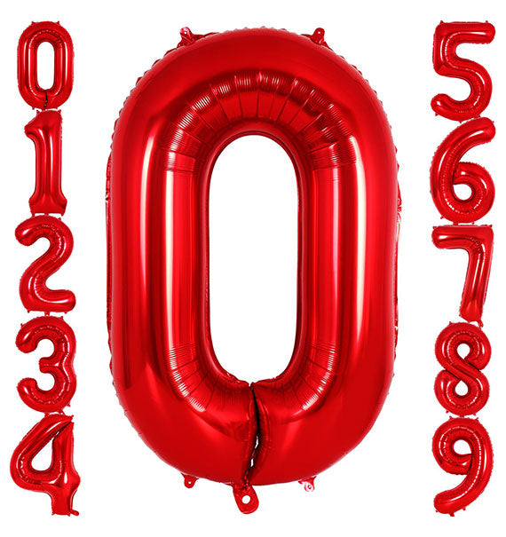 Red Number Foil Air-filled Balloon [HCM ONLY]