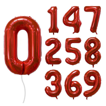 Red Number Foil Helium-filled Balloon [HCM ONLY]