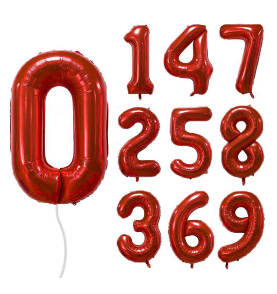 Red Number Foil Helium-filled Balloon [HCM ONLY]