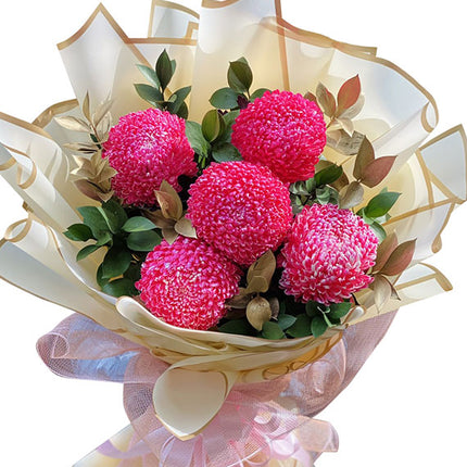 Red Peony Chrysanthemum Bouquet Vietnam