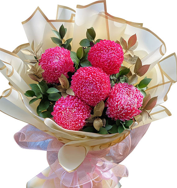 Red Peony Chrysanthemum Bouquet Vietnam