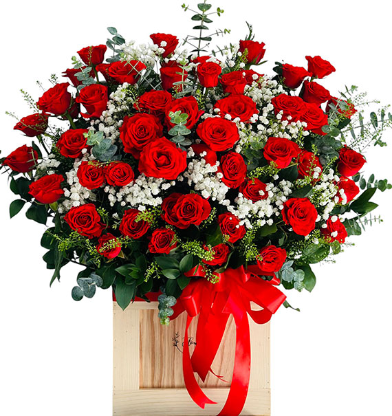 Red Rose Basket Xmas Vietnam