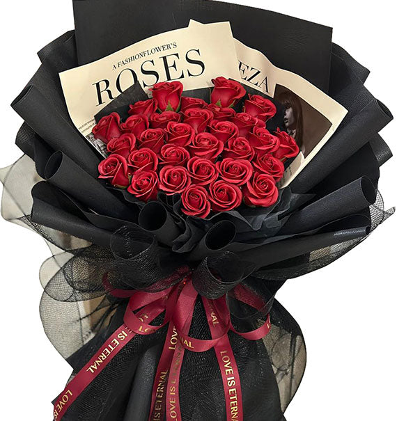 Red Waxed Roses Bouquet Vietnam