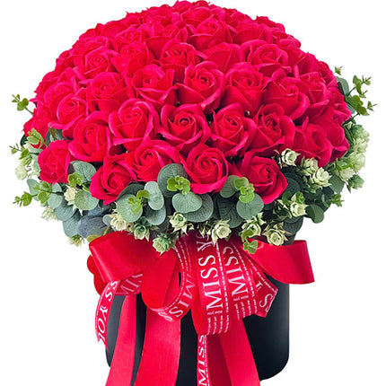 Red Waxed Rose In A Box Vietnam