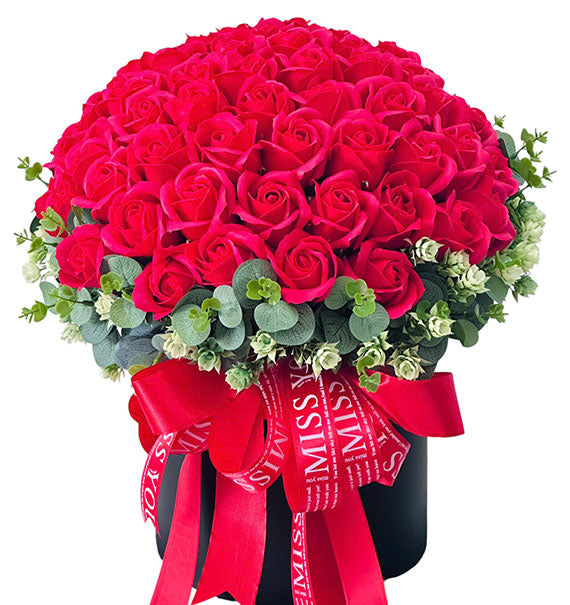 Red Waxed Rose In A Box Vietnam