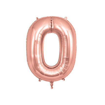 Rose Gold Number 0 Foil Balloon