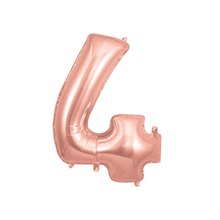 Rose Gold Number 4 Foil Balloon