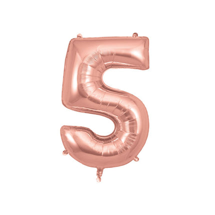 Rose Gold Number 5 Foil Balloon