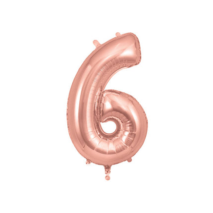 Rose Gold Number 6 Foil Balloon