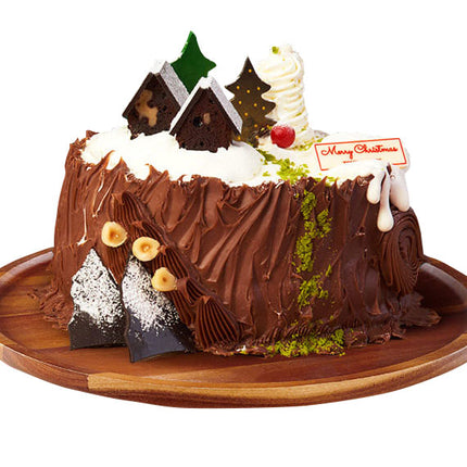 Snowy Treehouse Buche De Noel Xmas Cake Vietnam