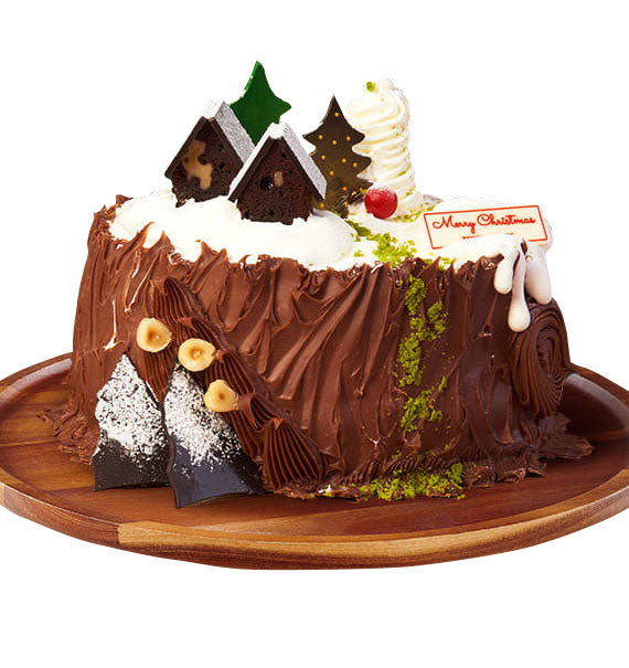 Snowy Treehouse Buche De Noel Xmas Cake Vietnam