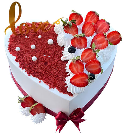Strawberry Heart Cake
