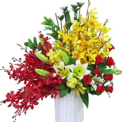 Sweet Orchid Basket For Mother's Day Vietnam