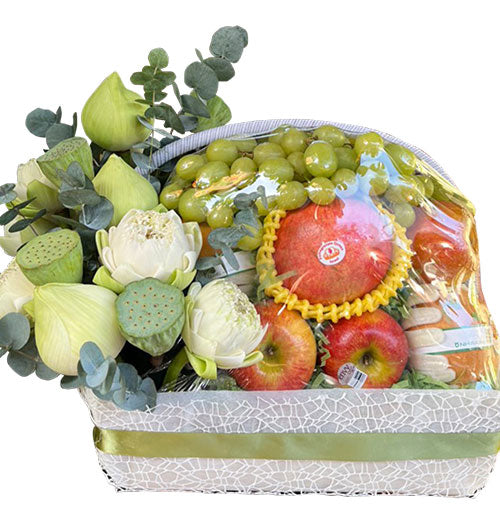 Sympathy Hamper With Fruits & Lotus Vietnam