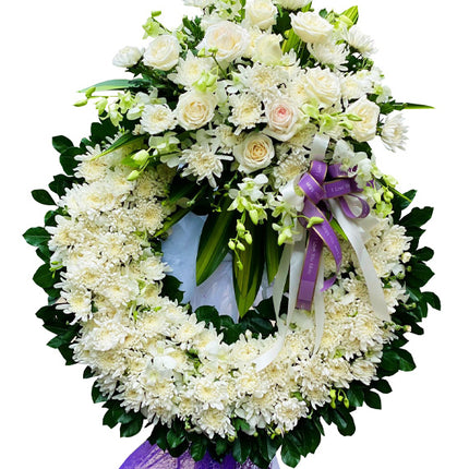 Sympathy Wreath Pure White Vietnam