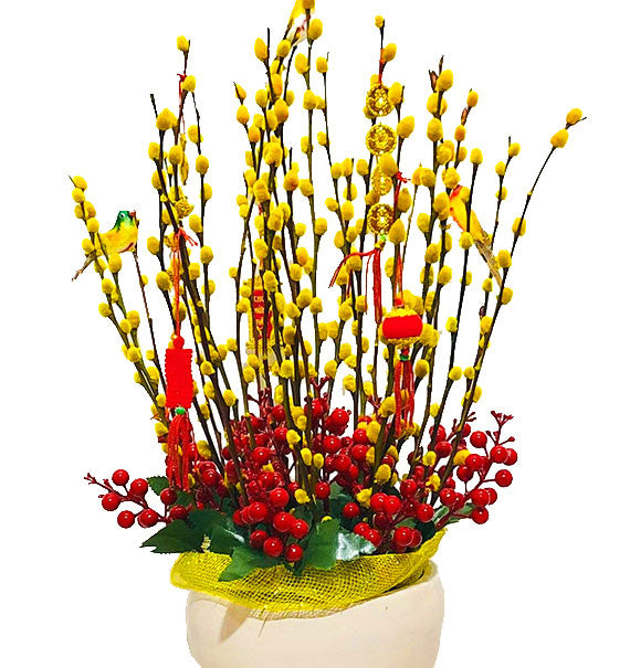 Tet Golden Willow Blossom Vietnam