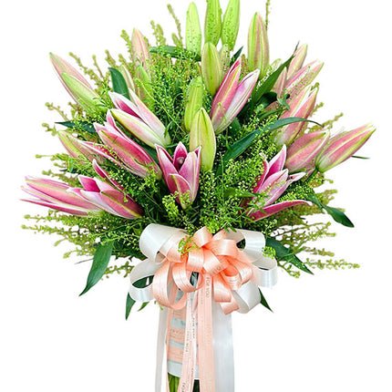 Tet Lilies In Vase Vietnam