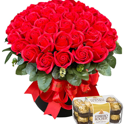 Valentine’s Chocolate & Waxed Roses Combo Vietnam