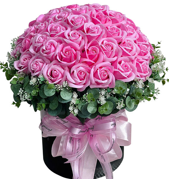 Valentine's Pink Waxed Rose Box Vietnam