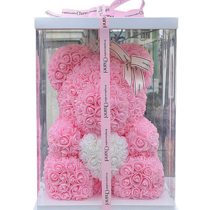 Valentine's Waxed Pink Roses Bear Vietnam
