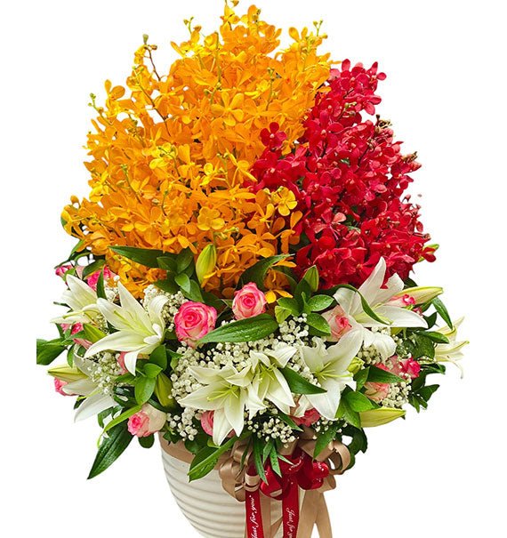 Vase Of Premium Orchids Vietnam