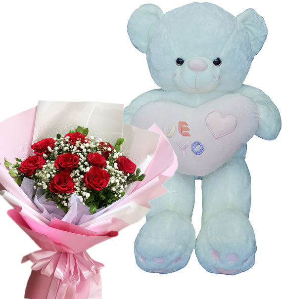 Vietnamese Women’s Day Combo Flowers &amp; Teddy Bear