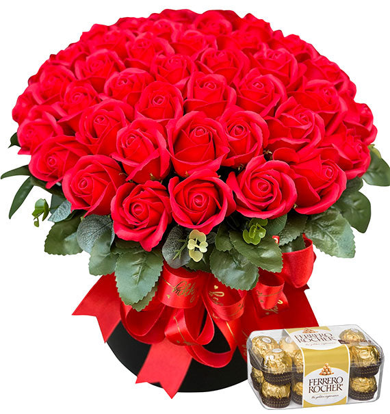 Vietnamese Women’s Day Combo Wax Roses &amp; Chocolate