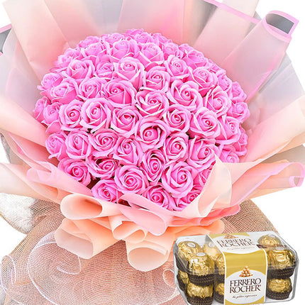Vietnamese Women’s Day Combo Wax Roses and Chocolate