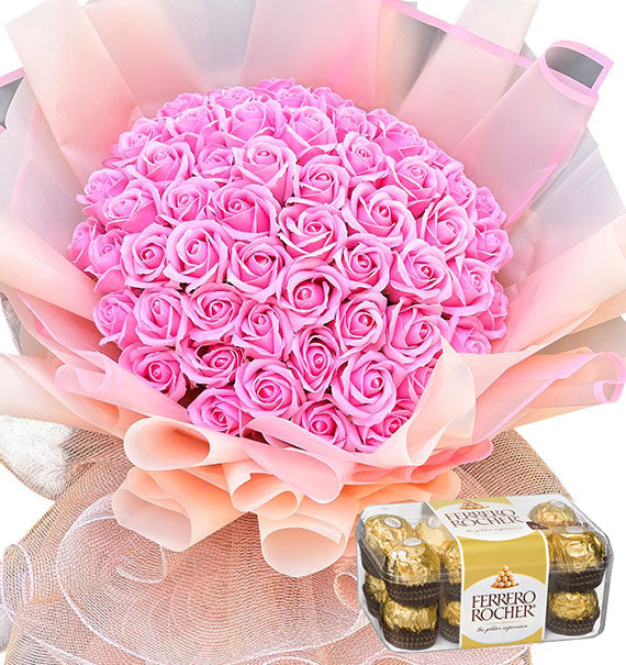 Vietnamese Women’s Day Combo Wax Roses and Chocolate