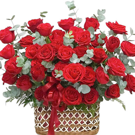 Vietnamese Women's Day Red Rose Basket