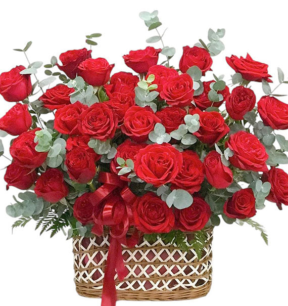 Vietnamese Women's Day Red Rose Basket