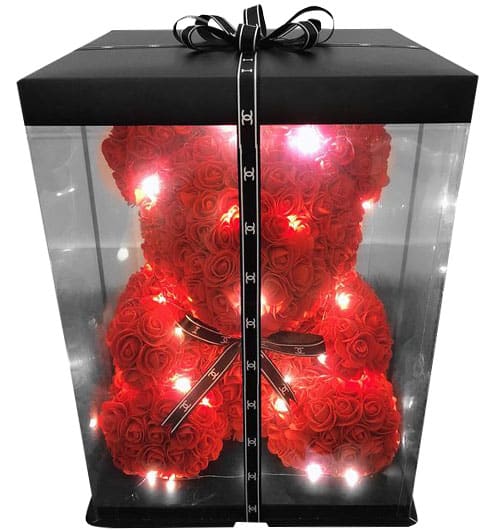Waxed Red Roses Bear Vietnamese Women's Day