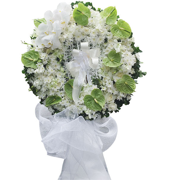White and Green Flowers Wreath Vietnam