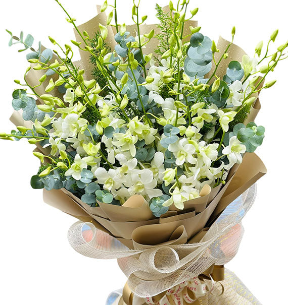 White Orchid Bouquet For Father's Day Vietnam