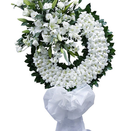White Orchid Funeral Wreath Vietnam