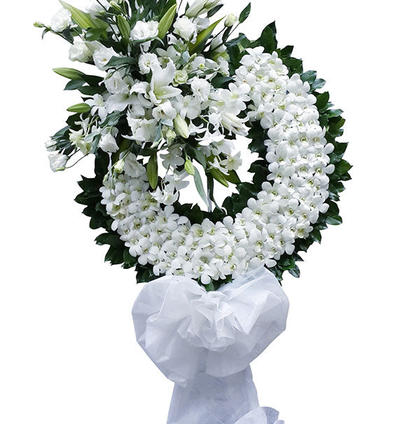White Orchid Funeral Wreath Vietnam