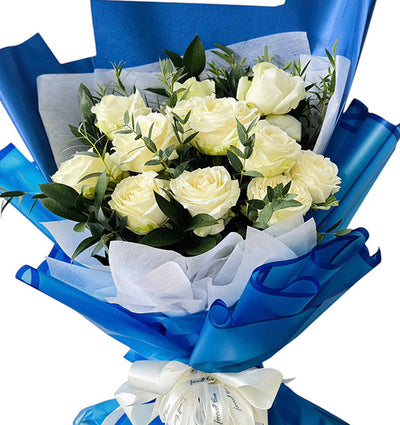 White Rose Bouquet For Father's Day