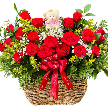 Women's Day Beautiful Rose Basket Vietnam