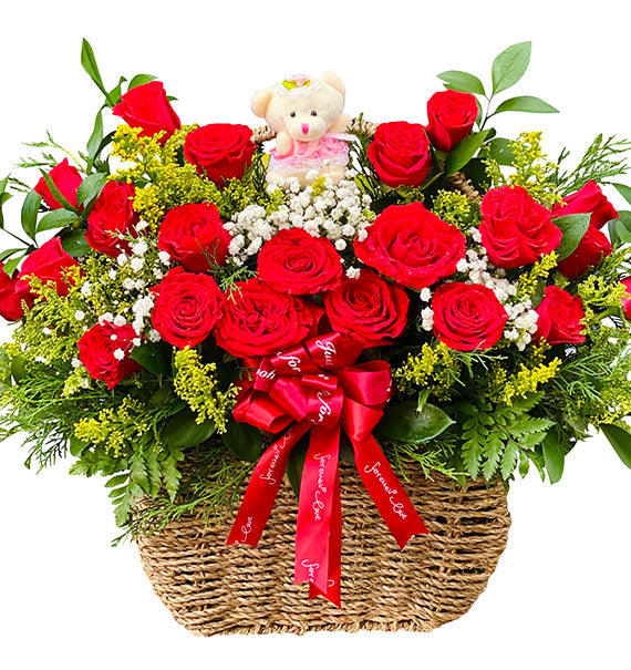 Women's Day Beautiful Rose Basket Vietnam