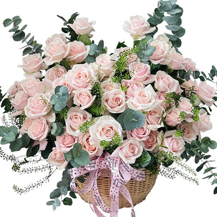 Women's Day Peach Rose Basket Vietnam
