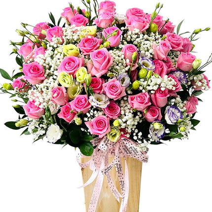 Women’s Day Pink Rose Basket Vietnam