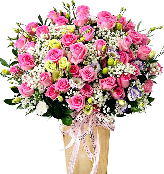 Women’s Day Pink Rose Basket Vietnam