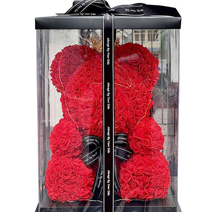 Women’s Day Waxed Red Roses Bear Gift Box Vietnam